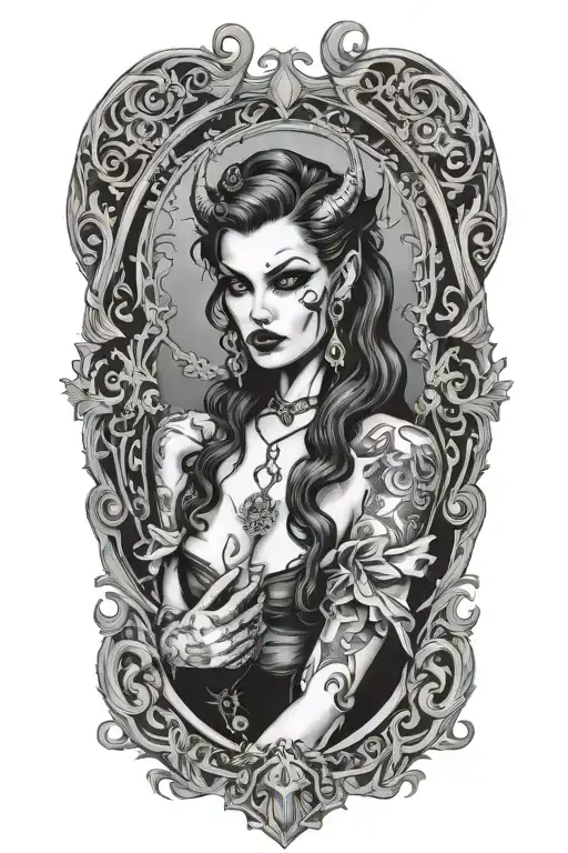 Sexy Devil Woman Posing