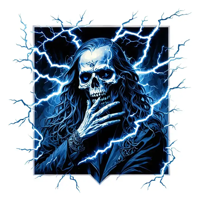 Blue Lightning Striking