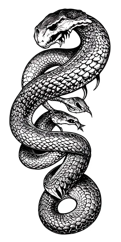 Snakes Wrapping Around Arm Sleeve