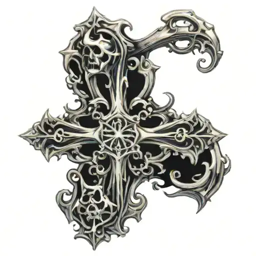 Tident Made With Spine Bone Cross