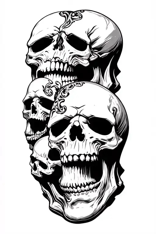 Multiple Skulls Black Inc