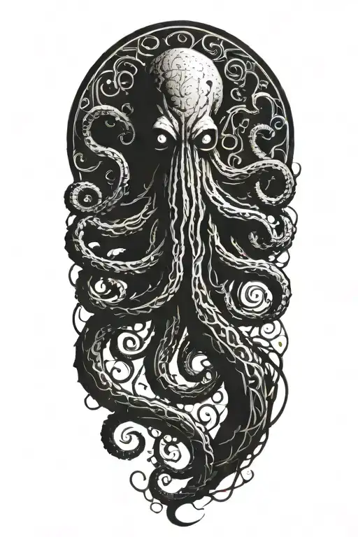 Cthulu With Tentacles Branching Downwards