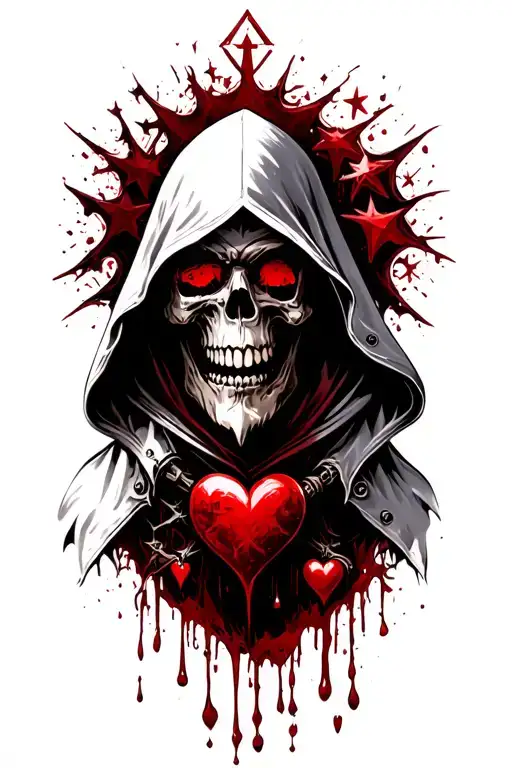 Assassins Creed Blood Dripping Hearts Skulls Stars
