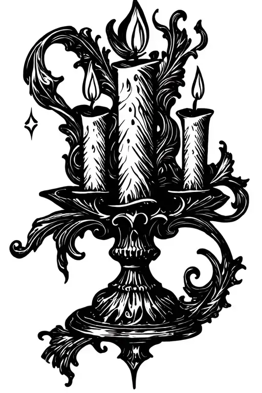 Gothic Candles With Sparkles