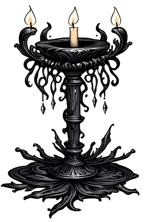 Gothic Candles With Sparkles Black Grey