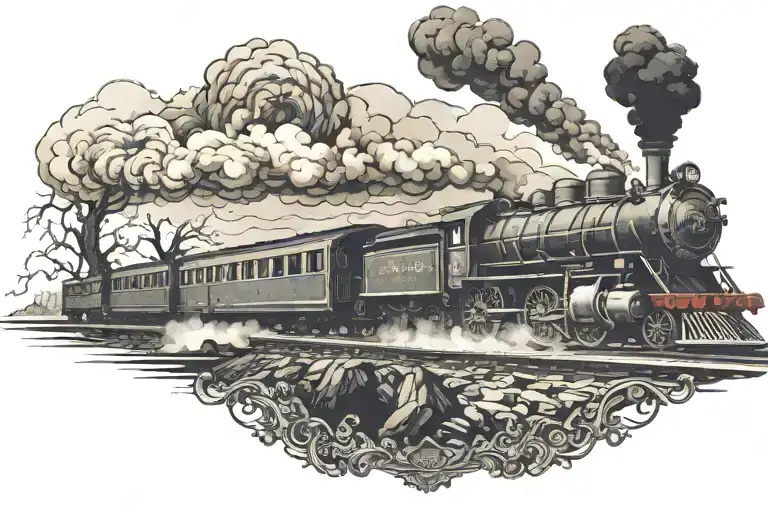 A Train Winding Through A Smoky Valley