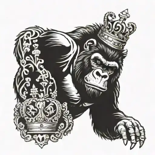A Gorilla Wearing A Crown