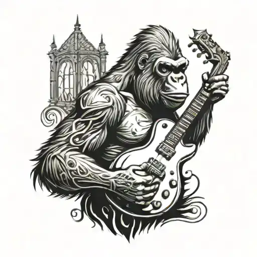 A Gorilla Playing A Guitar