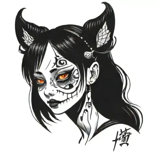 Black And White Anime Girl Character Horror Gothic Junji Ito Style