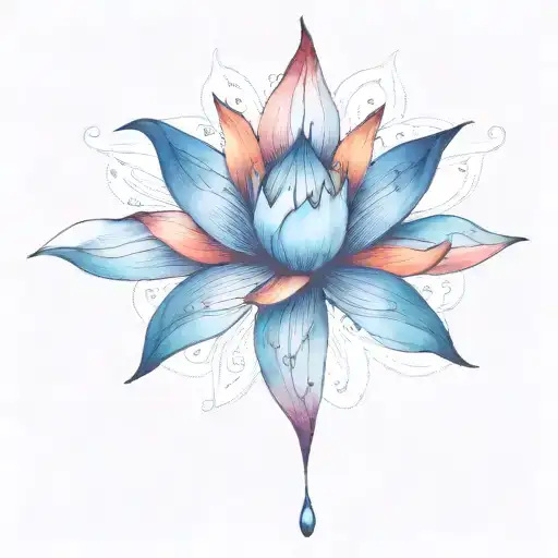 Dark Deep Intergalactic Blooming Lotus Flower