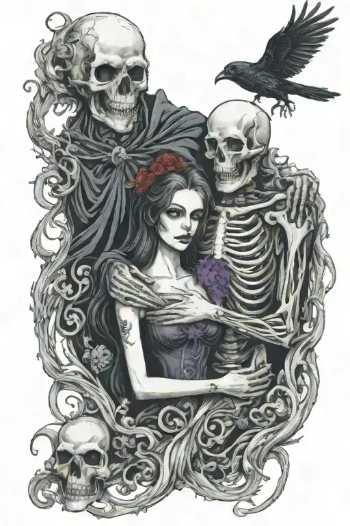 Death And His Woman Holding