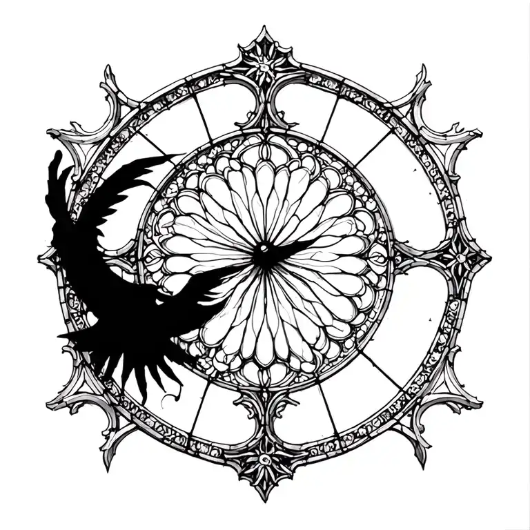 Cathedral Stained Glass Window Nostalgic Vibe Outside