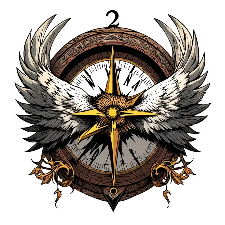 Eagle With A Compass