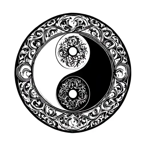 Ying Yang Round Logo Intertwined