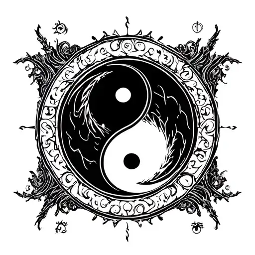 Ying Yang Round Logo Intertwined