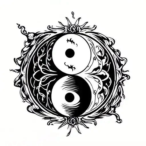 Ying Yang Round Logo Intertwined