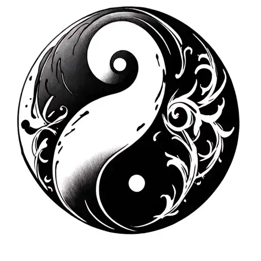 Ying Yang Round Logo Intertwined