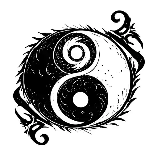 Ying Yang Round Logo Intertwined