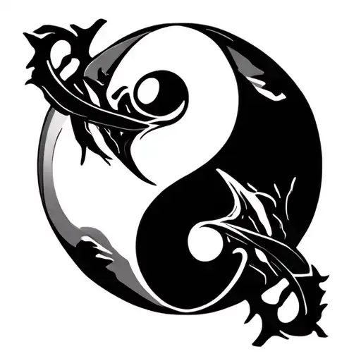 Ying Yang Round Logo Intertwined