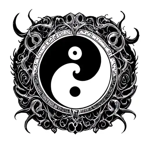 Ying Yang Round Logo Intertwined
