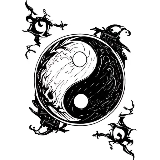 Ying Yang Round Logo Incorporated