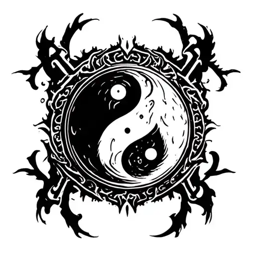 Ying Yang Round Logo Incorporated