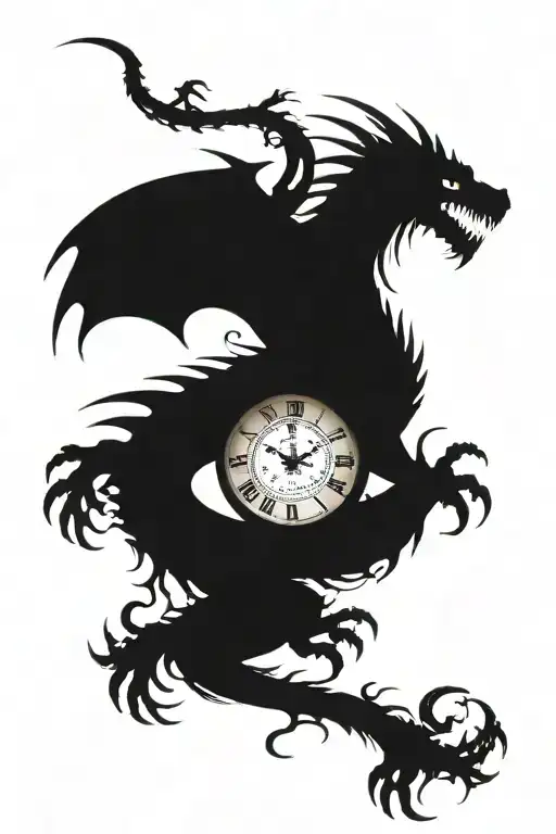 A Long Dragon And A Clock