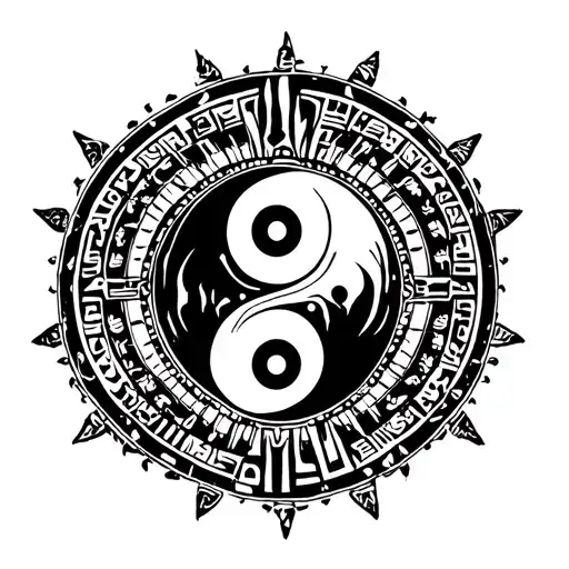 Egyptian Ying Yang Round Logo Incorporated Within