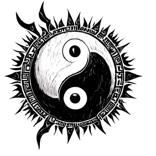 Egyptian Ying Yang Round Logo Incorporated Within