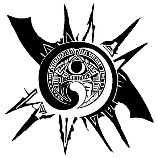 Egyptian Ying Yang Round Logo Incorporated Within