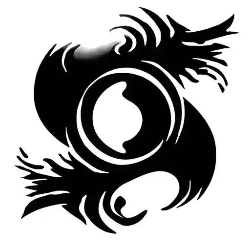 Egyptian Ying Yang Round Logo Incorporated Within