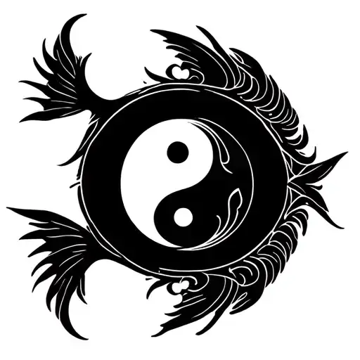 Ying Yang Fish Round Logo Incorporated