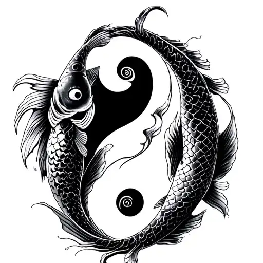 Pisces Ying Yang Koi Fish