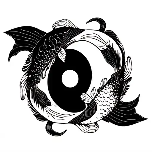 Pisces Ying Yang Koi Fish