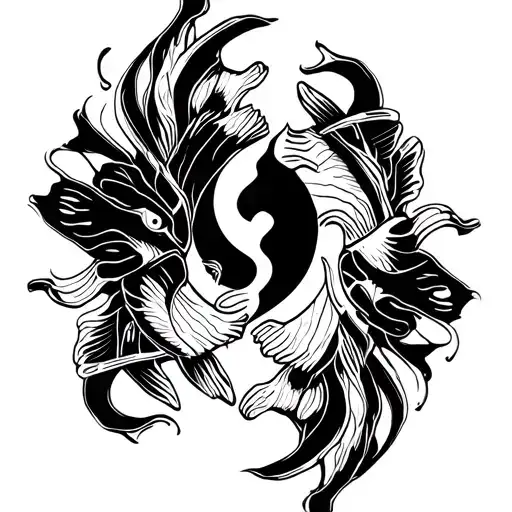 Pisces Ying Yang Koi Fish