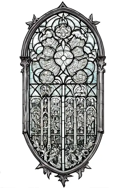 Church Stained Glass Windows In A Agotich Church