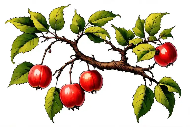 Tree Branch With Crabapple