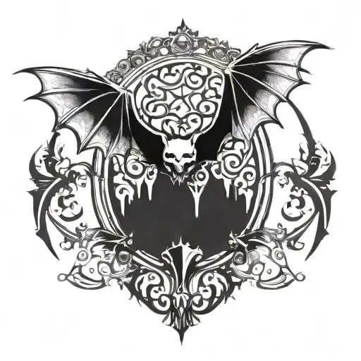 Symbol Along With Bat Wings