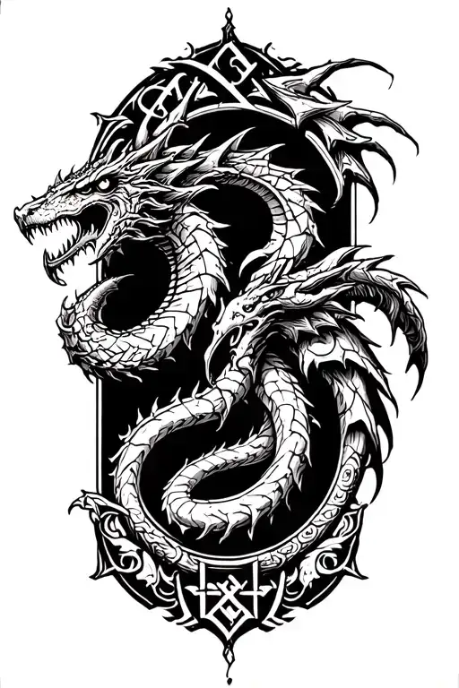 Jormungand On The Whole Frame Mythology Symbols In Background