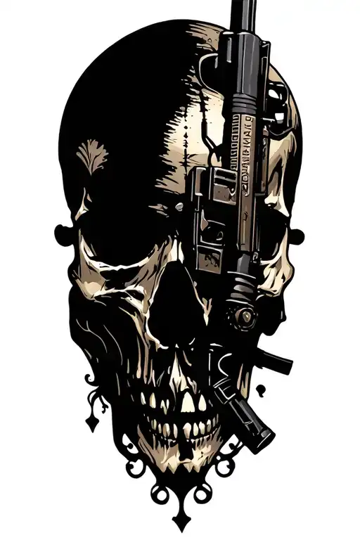 Skull And M16 Rifle Morphing