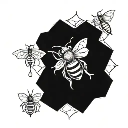 Bee And Honeycomb