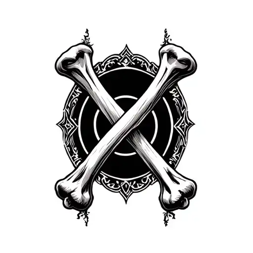 Human Femurs Crossed In X Shape