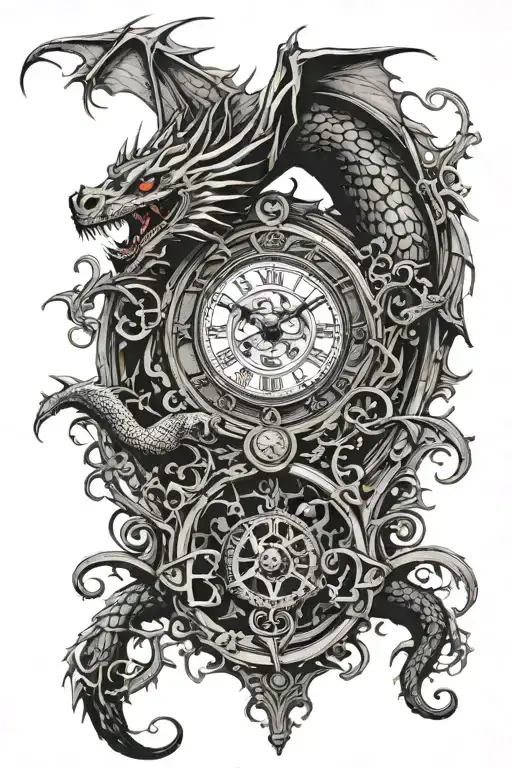 A Long Dragon And A Clock