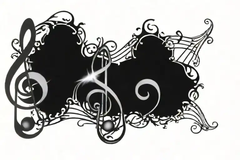 Treble Staff With Music Notes
