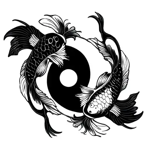 Pisces Ying Yang Koi Fish