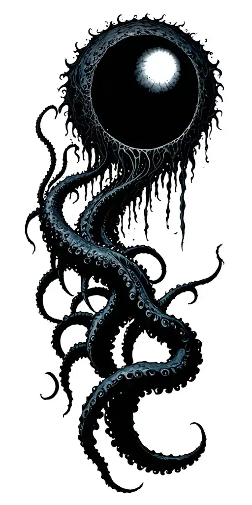 A Black Hole From Which Long Tentacles Emerge