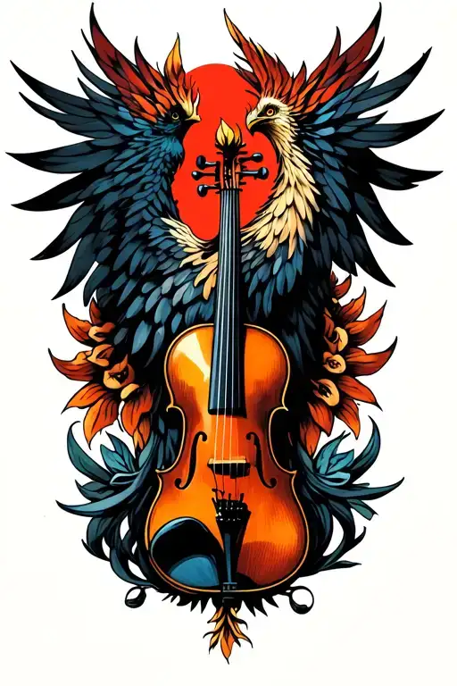 Pheonix With The Body Of A Violin
