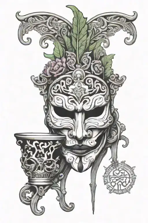 Korean Mask With Trumpets Card Joker