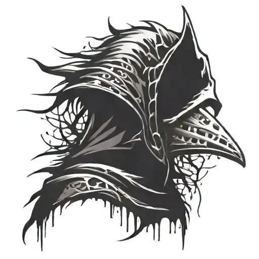 Dark Spiked Chaos Plague Doctor Simple Paint Stroke