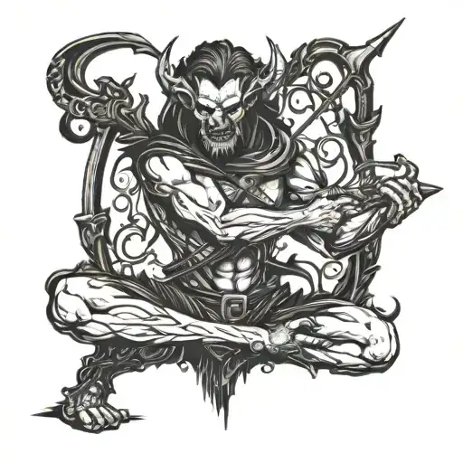 Demon Holding A Bow And Arrow